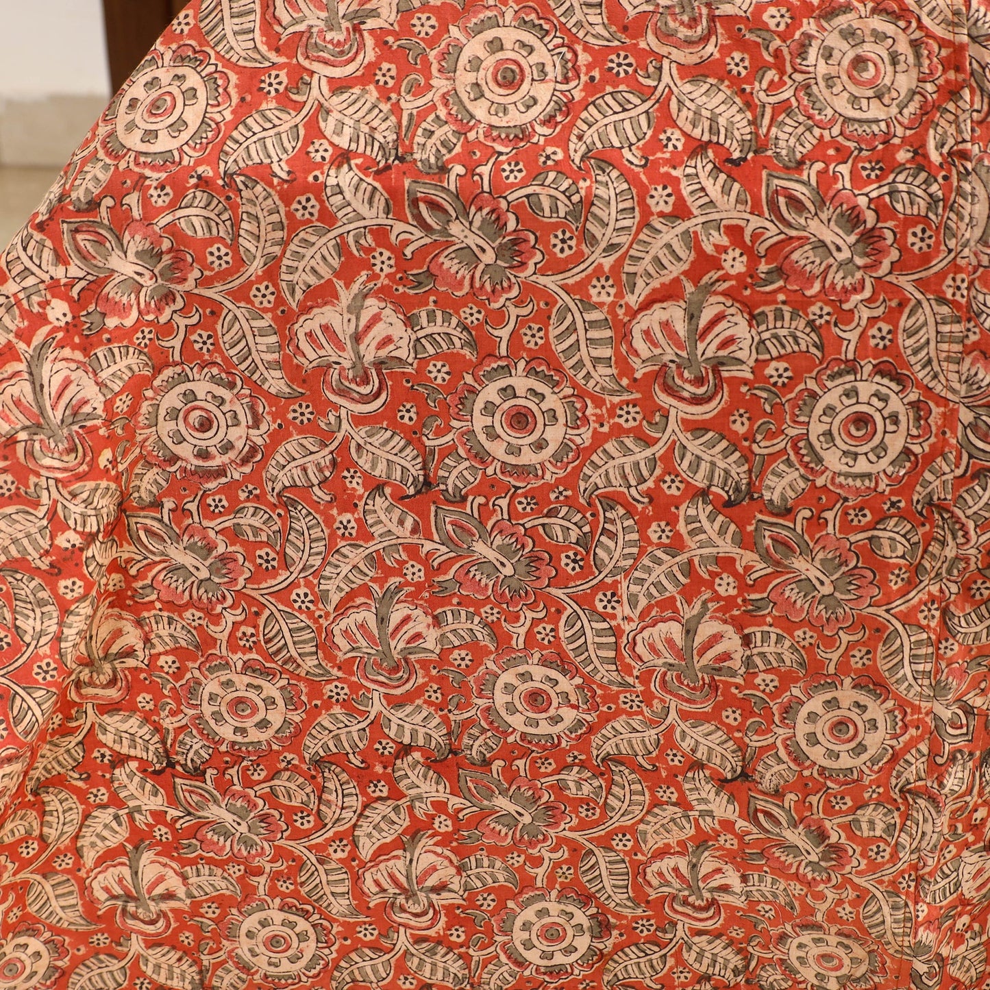 Buy Kalamkari Block Printed Patchwork Cotton Double Bed Cover With Pillow Covers Online at iTokri.com