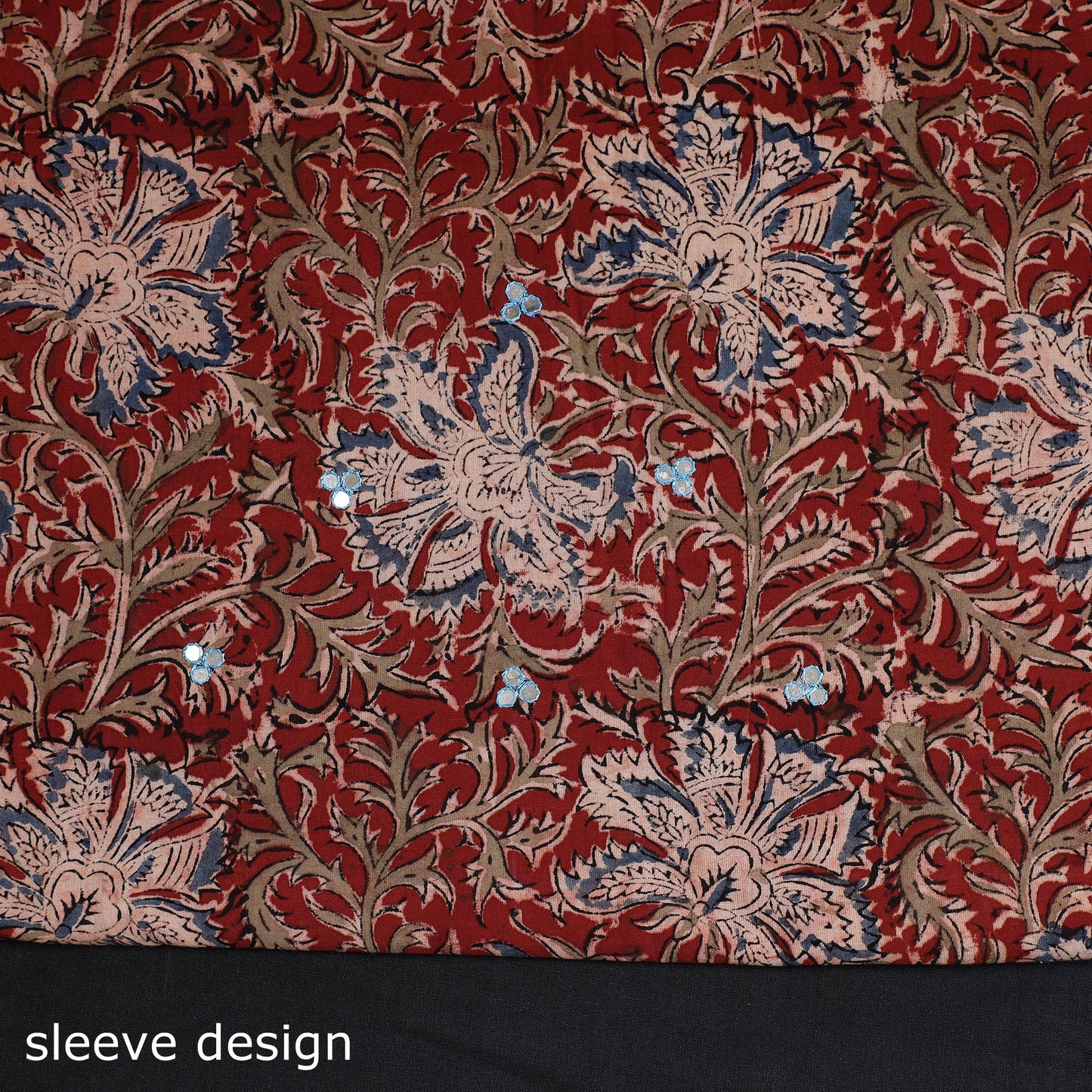 Buy Kalamkari Block Printed Sequin Work Cotton Kurta Material Online at itokri.com