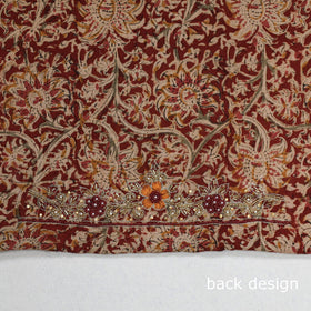 Buy Kalamkari Block Printed Thread & Bead Work Cotton Blouse Piece 