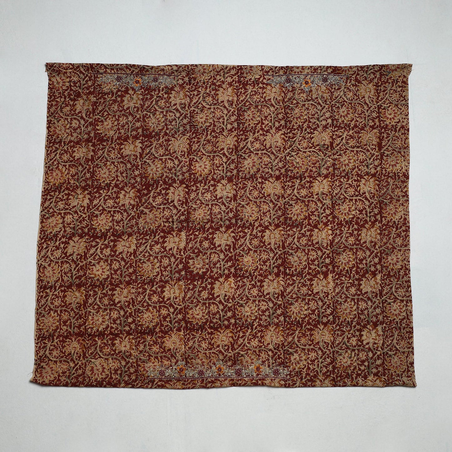 Buy Kalamkari Block Printed Thread & Bead Work Cotton Blouse Piece 