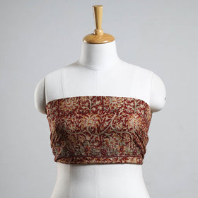 Buy Kalamkari Block Printed Thread & Bead Work Cotton Blouse Piece 