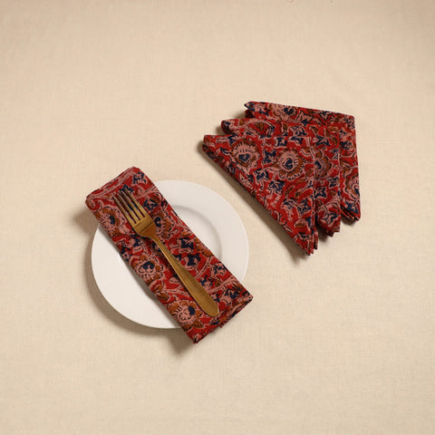 Kalamkari table napkin (set of 4) 33 - handcrafted