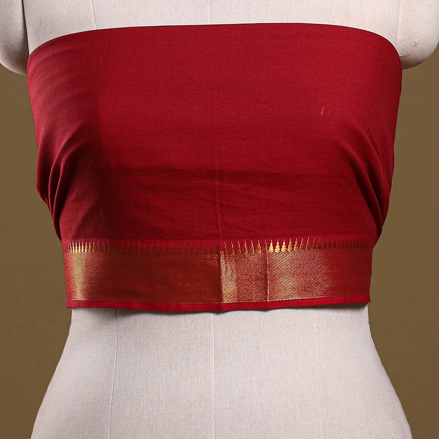 Kanchipuram cotton blouse piece 63 - handcrafted