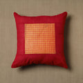 Red Kanchipuram Patchwork Cotton Cushion Cover 16