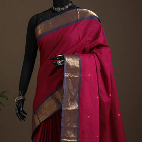 Red - kandangi buti chettinad cotton saree with border 57