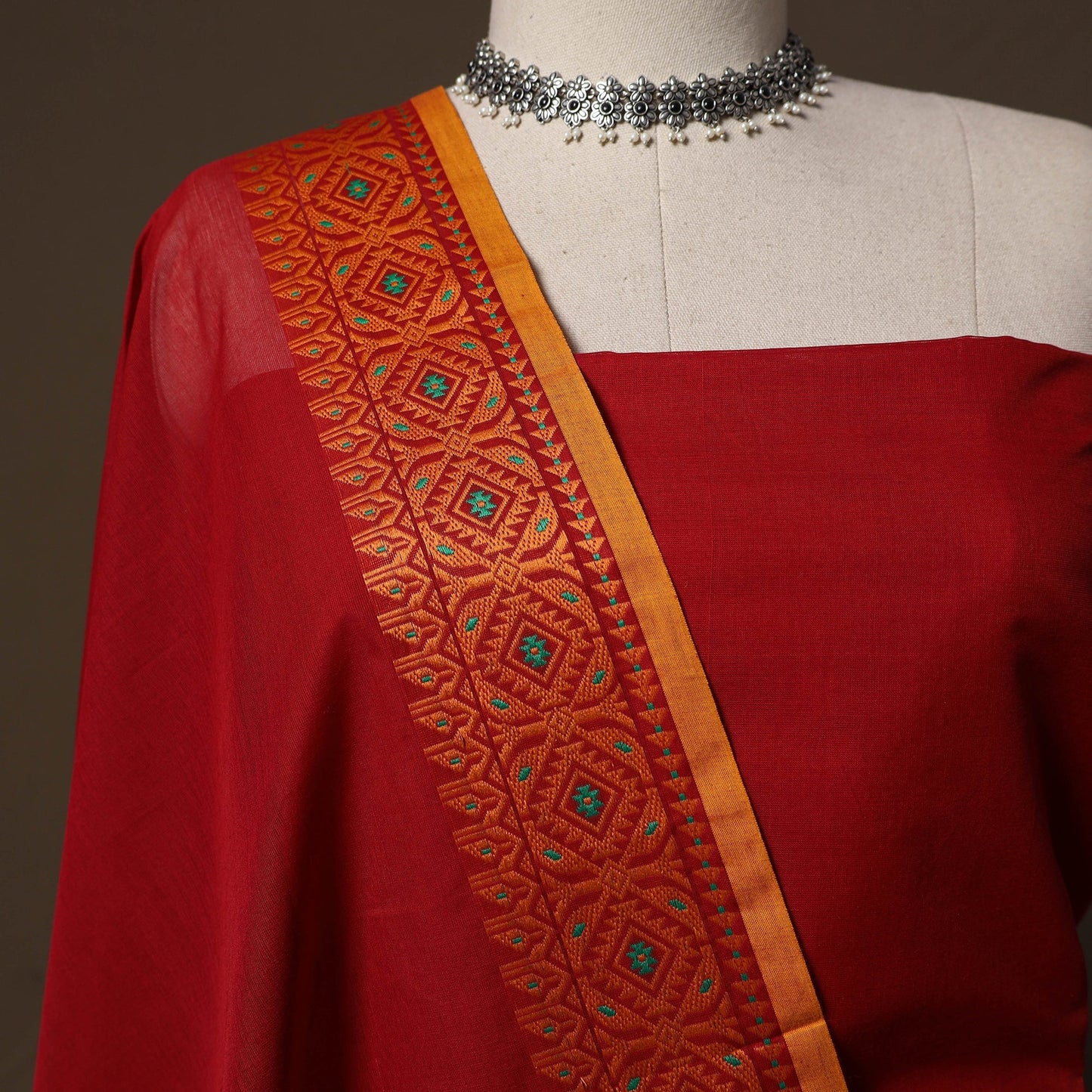 Kandangi chettinad cotton 2pc unstitched dress material 31