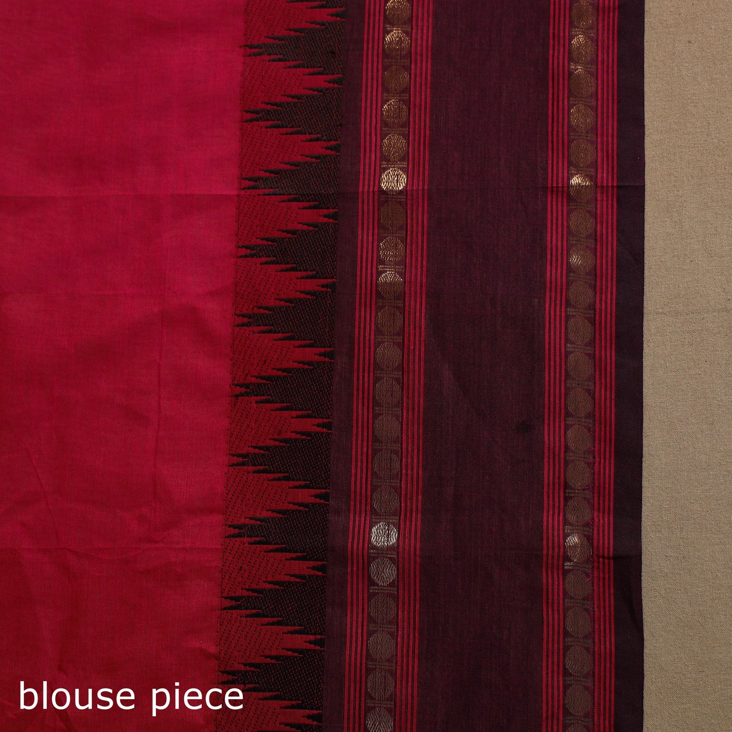 Red Kandangi Chettinad Cotton Saree with Border