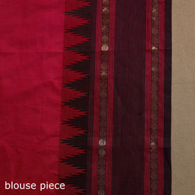Red Kandangi Chettinad Cotton Saree with Border