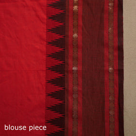 Red Kandangi Chettinad Cotton Saree with Border