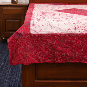 Kantha handwork cotton single hand batik bed sheet 07