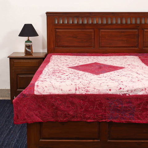 Kantha handwork cotton single hand batik bed sheet 07