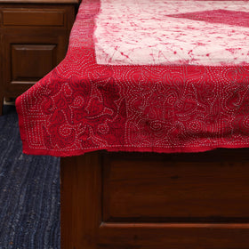 Kantha handwork cotton single hand batik bed sheet 10
