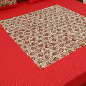 Kantha Stitch with Kalamkari Patch Cotton Bedsheet Set