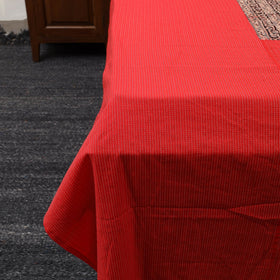 Red Kantha Stitch with Kalamkari Patch Cotton Bedsheet Set