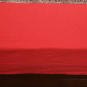 Red Kantha Stitch with Kalamkari Patch Cotton Bedsheet Set