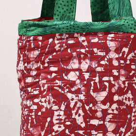 Kantha Work Block Print Cotton Shopping Bag 