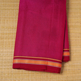 Red - karnataka weave cotton khun fabric 01 - handcrafted