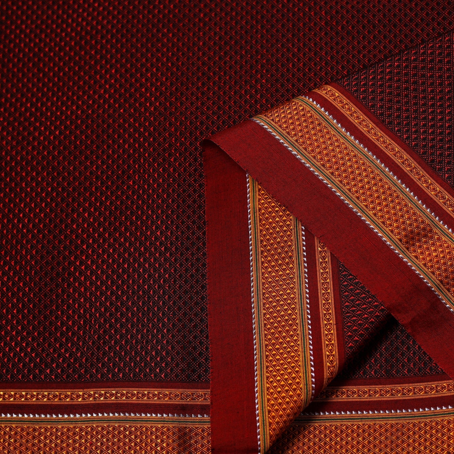 Karnataka weave cotton khun fabric 07 - handcrafted