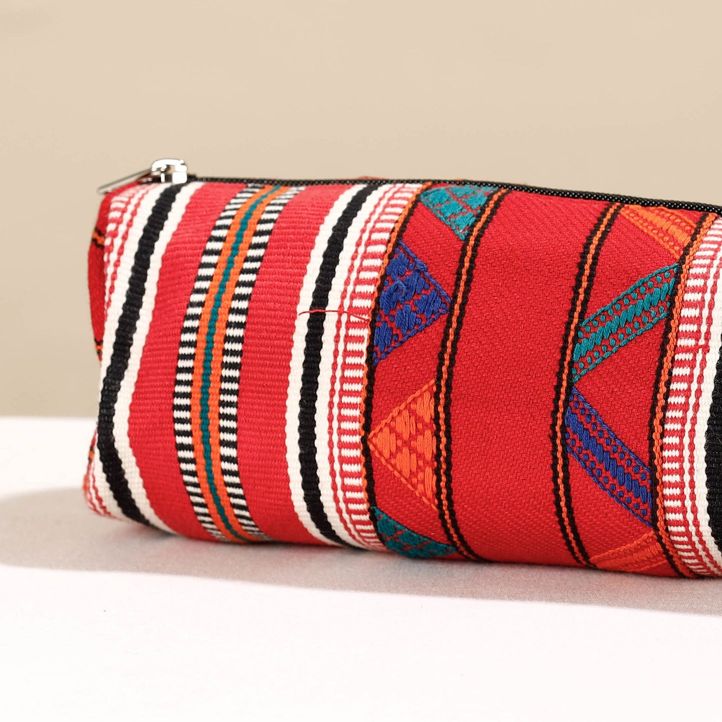  Kashida Stitch Handloom Cotton Multipurpose Toiletry Pouch 