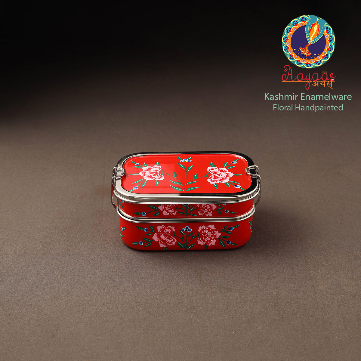 Kashmir enamelware floral handpainted stainless steel 2