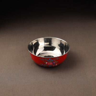 Kashmir enamelware floral handpainted stainless steel
