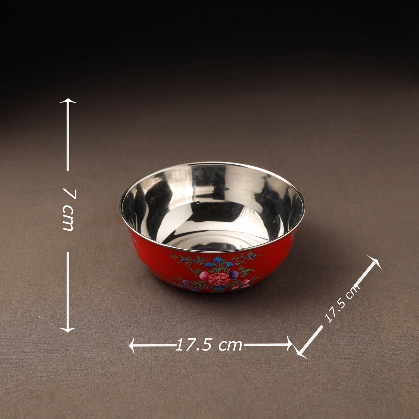 Kashmir enamelware floral handpainted stainless steel