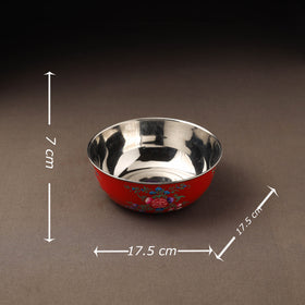 Kashmir enamelware floral handpainted stainless steel