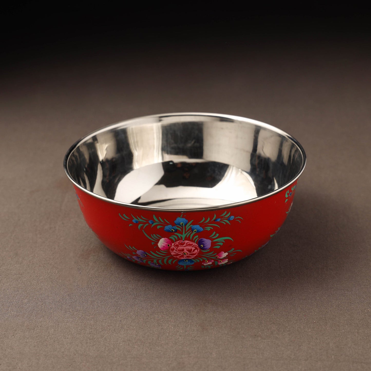 Kashmir enamelware floral handpainted stainless steel