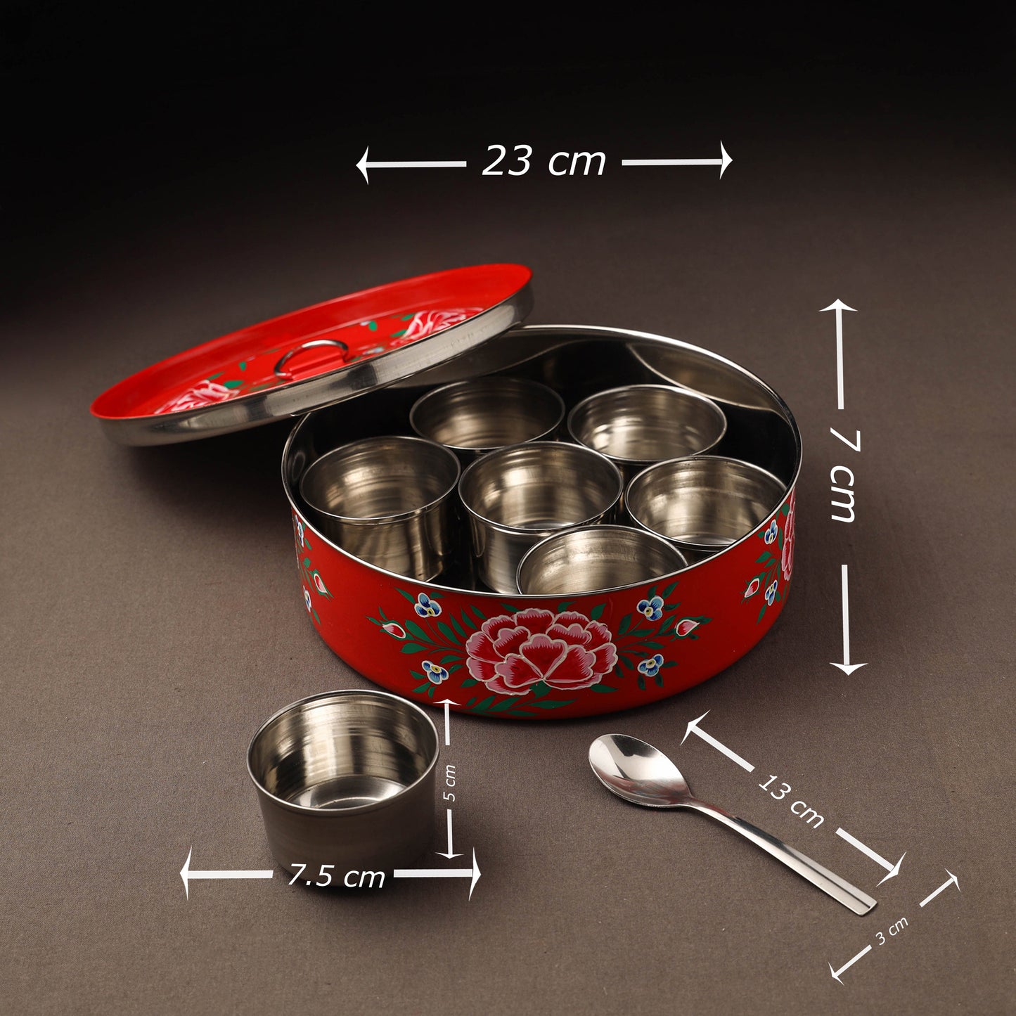 Kashmir enamelware floral handpainted stainless steel