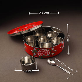 Kashmir enamelware floral handpainted stainless steel