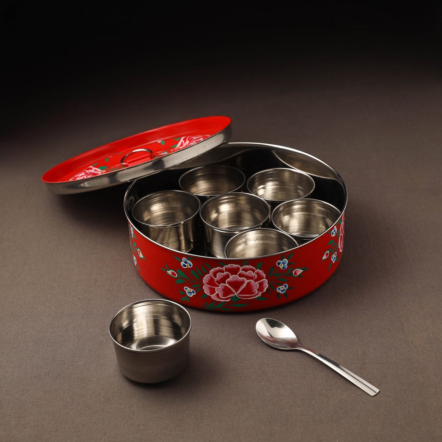 Kashmir enamelware floral handpainted stainless steel