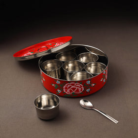 Kashmir enamelware floral handpainted stainless steel
