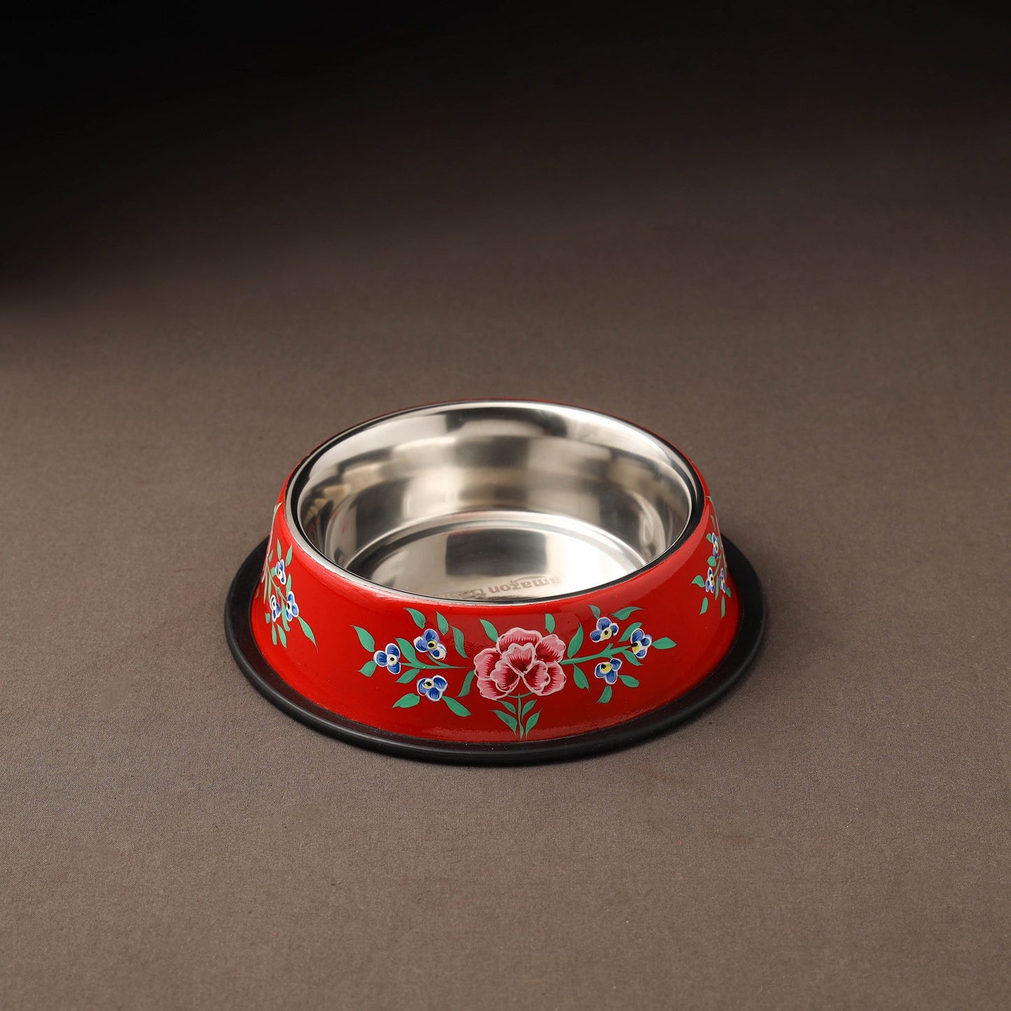 Kashmir enamelware floral handpainted stainless steel pet