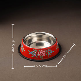 Kashmir enamelware floral handpainted stainless steel pet