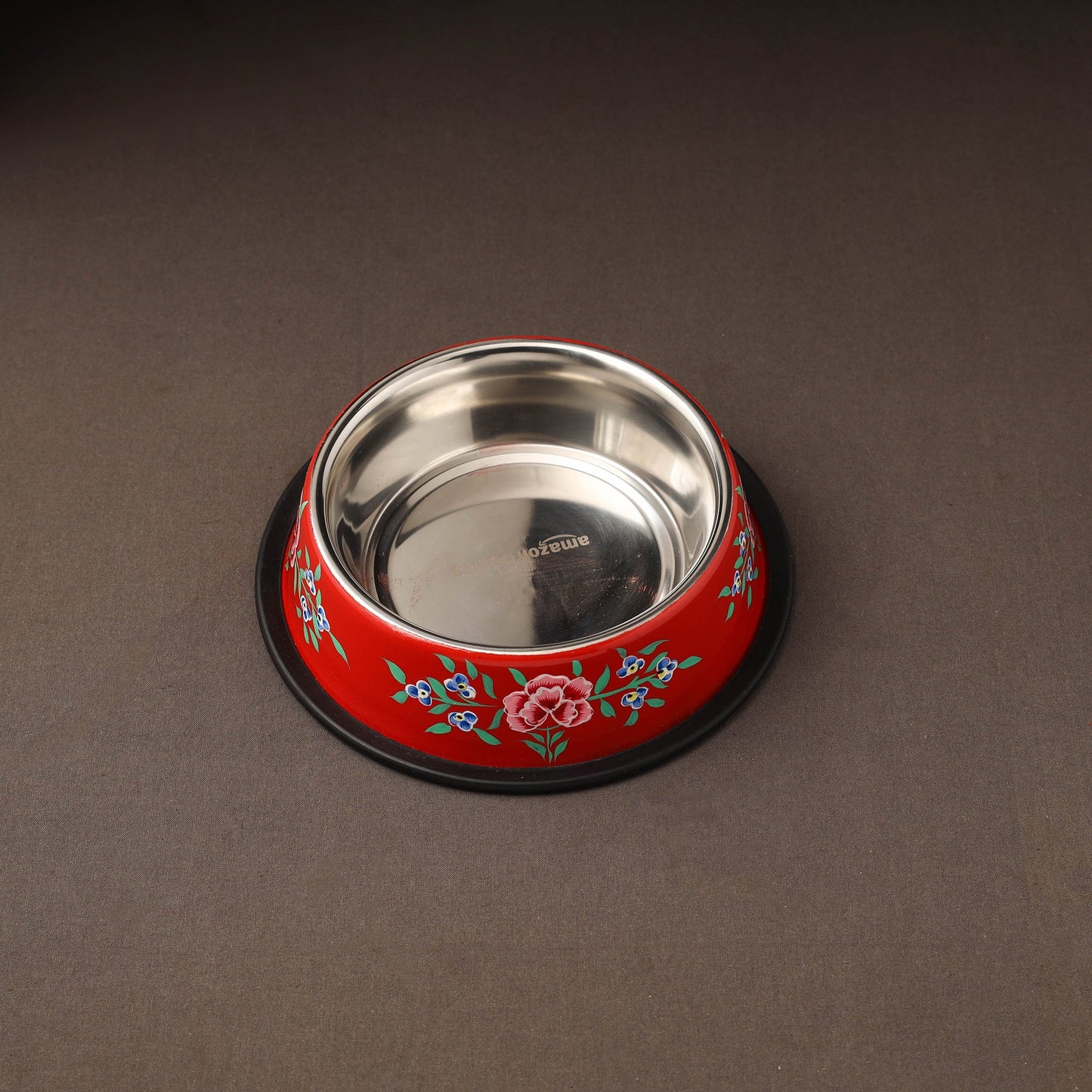 Kashmir enamelware floral handpainted stainless steel pet