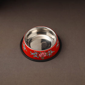 Kashmir enamelware floral handpainted stainless steel pet
