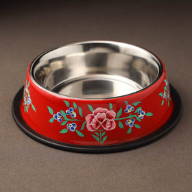 Kashmir enamelware floral handpainted stainless steel pet