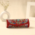 Red Kashmiri Crewel Hand Embroidery Velvet Clutch