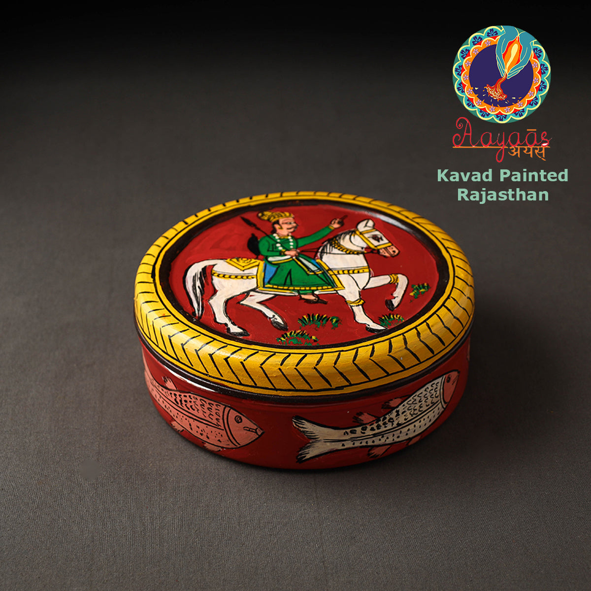  Kavad Handpainted Stainless Steel Chapati Box 