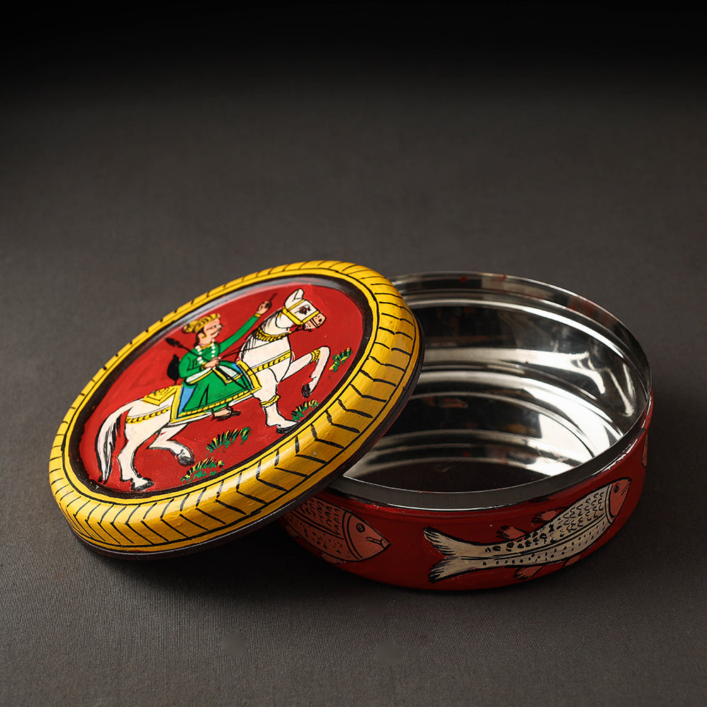  Kavad Handpainted Stainless Steel Chapati Box 