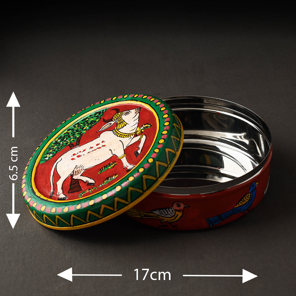  Kavad Handpainted Stainless Steel Chapati Box 