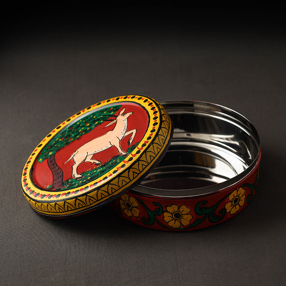  Kavad Handpainted Stainless Steel Chapati Box 