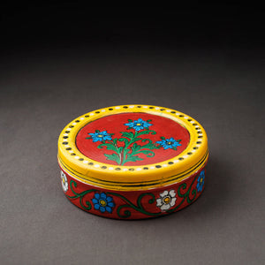  Kavad Handpainted Stainless Steel Red Masala Box 
