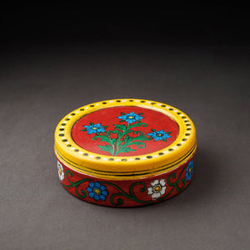  Kavad Handpainted Stainless Steel Red Masala Box 