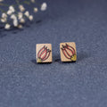  Kerala Mural Handpainted Bamboo Stud Earrings 
