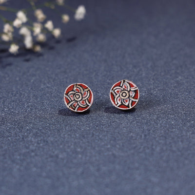 Buy Kerala Mural Handpainted Bamboo Stud Earrings Online at iTokri.com