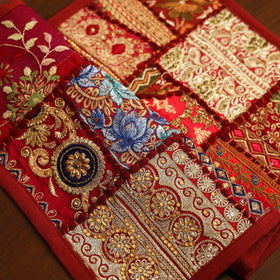 Red - khambadiya patchwork cotton table mats (set of 6) 10