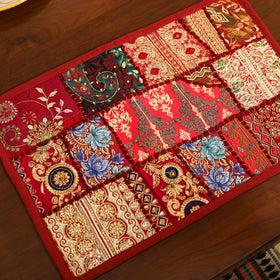 Red - khambadiya patchwork cotton table mats (set of 6) 10