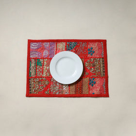 Khambadiya patchwork table mat (12 x 18 in) 12 - handcrafted