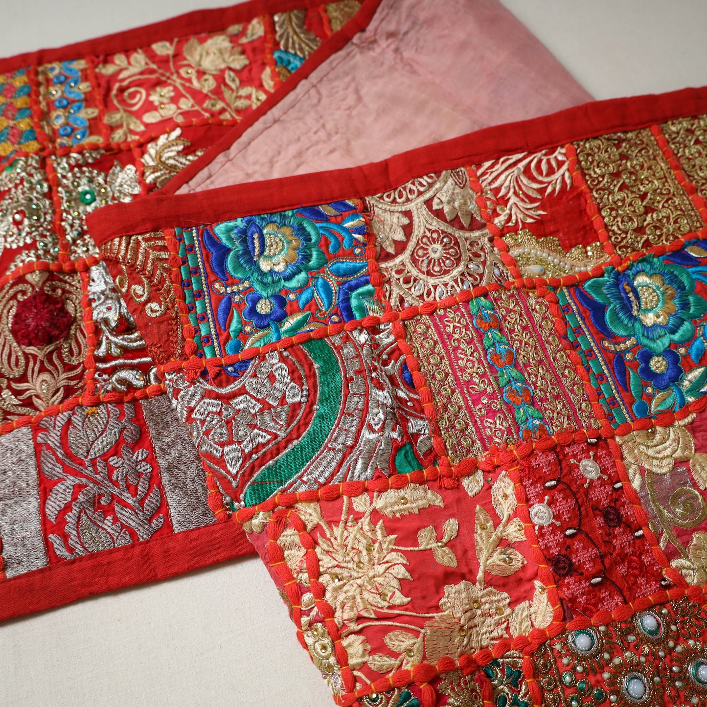 Khambadiya patchwork table runner (71 x 16 in) 03